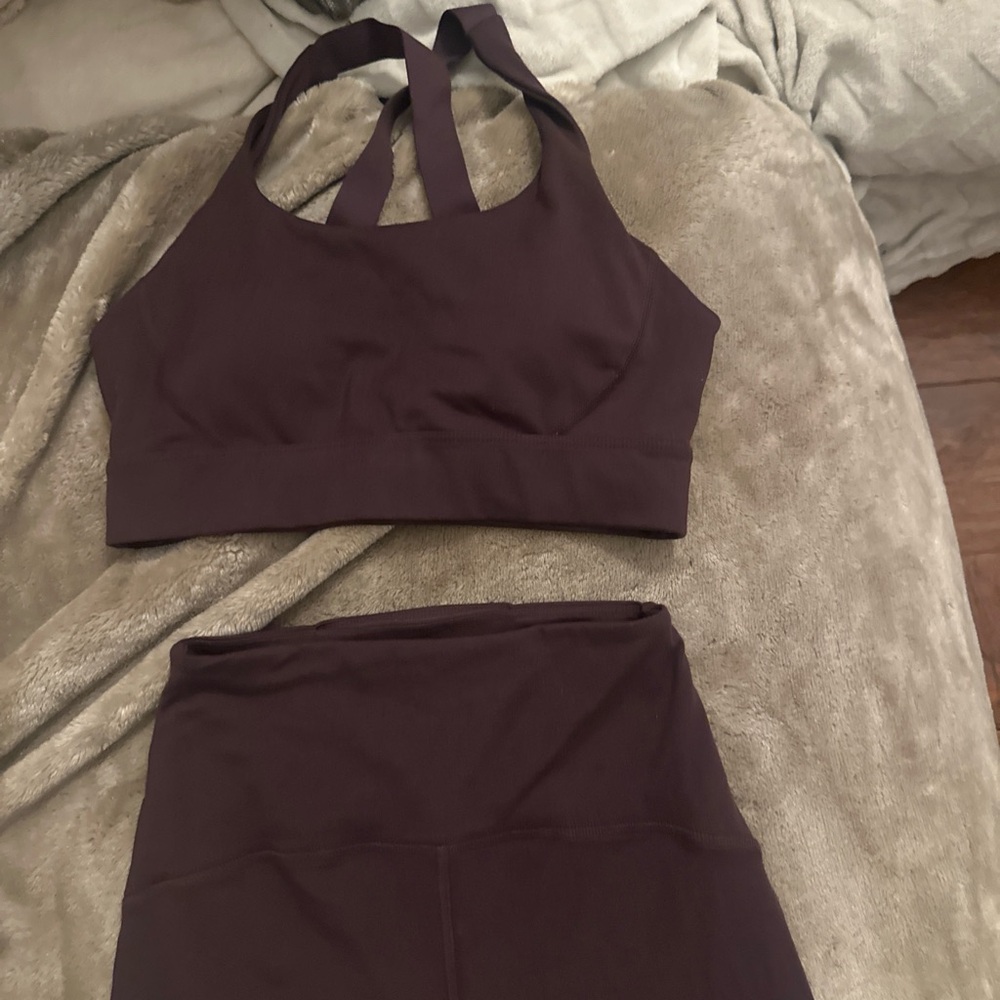 Beyond yoga maroon plum workout yoga set - Picture 8 of 8